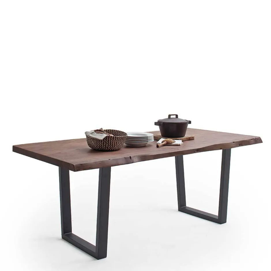 Naturkanten-Esstisch mit Trapezgestell - Violettan^Wohnen Best