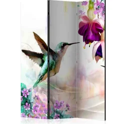 Kinder Wohnen Naturmotiv Paravent Kolibri & Fuchsie - Joosu