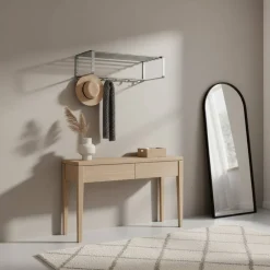 Nickelfarbene Hängegarderobe aus Stahl - Mazurra^Wohnen Sale