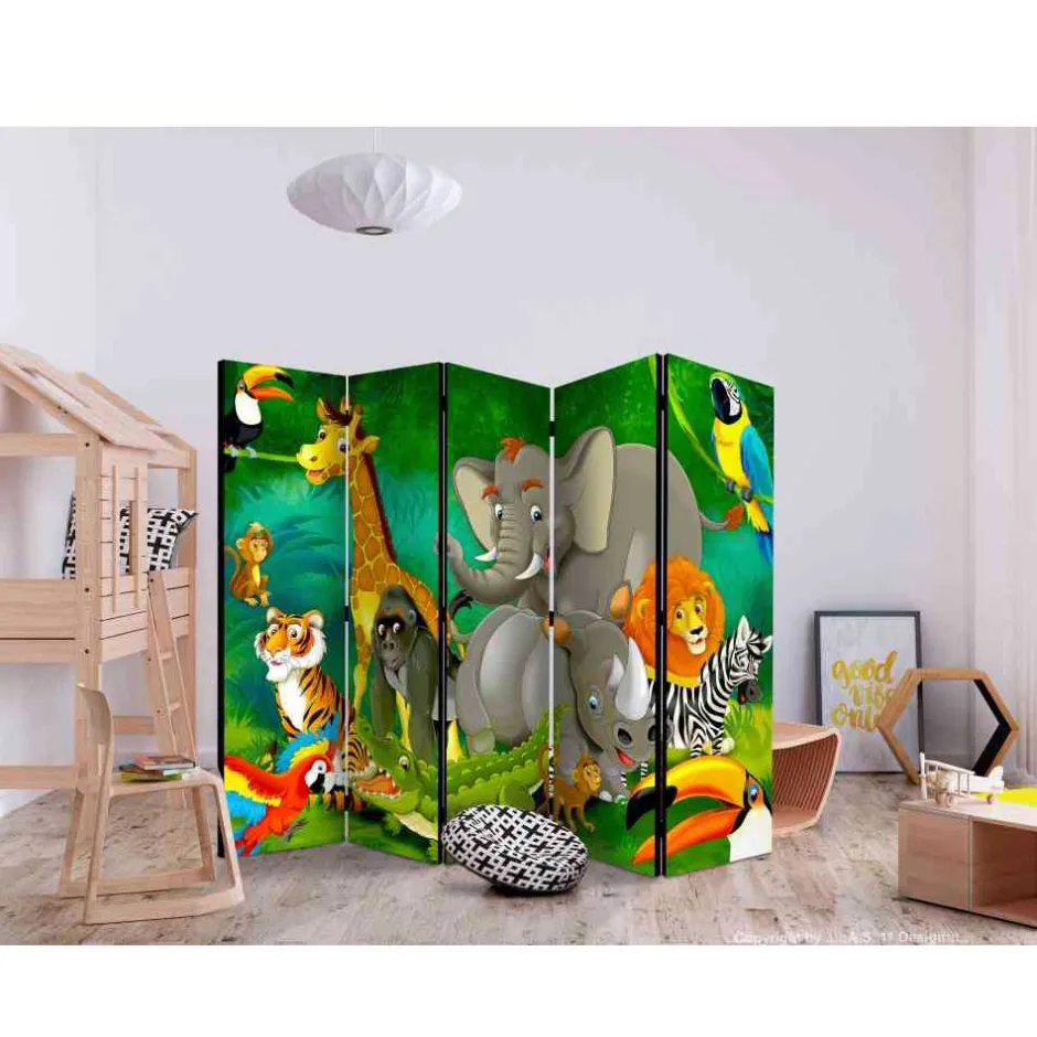 Niedlicher Kinder Paravent Dschungeltiere - Adatto^Wohnen New