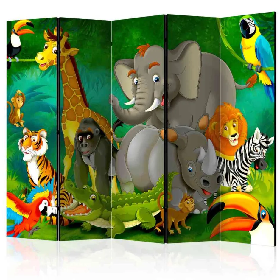 Niedlicher Kinder Paravent Dschungeltiere - Adatto^Wohnen New