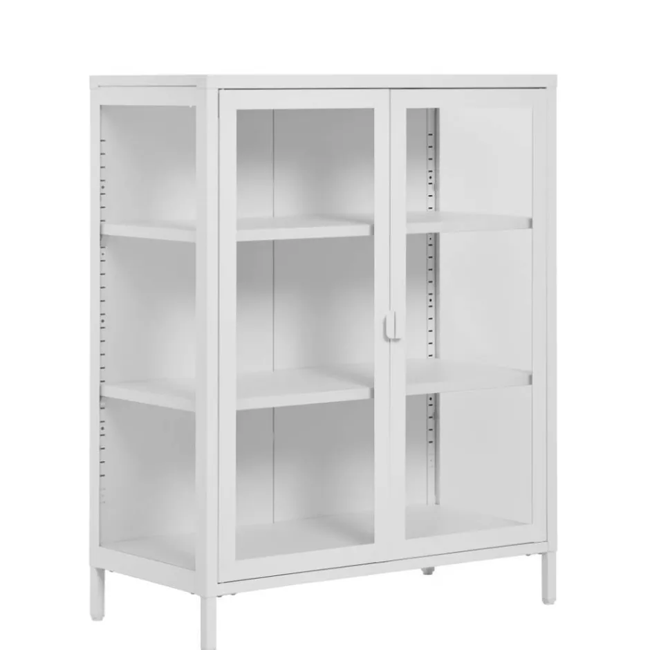 Wohnen Niedrige Vitrine aus Stahl in Weiß - Sancrez