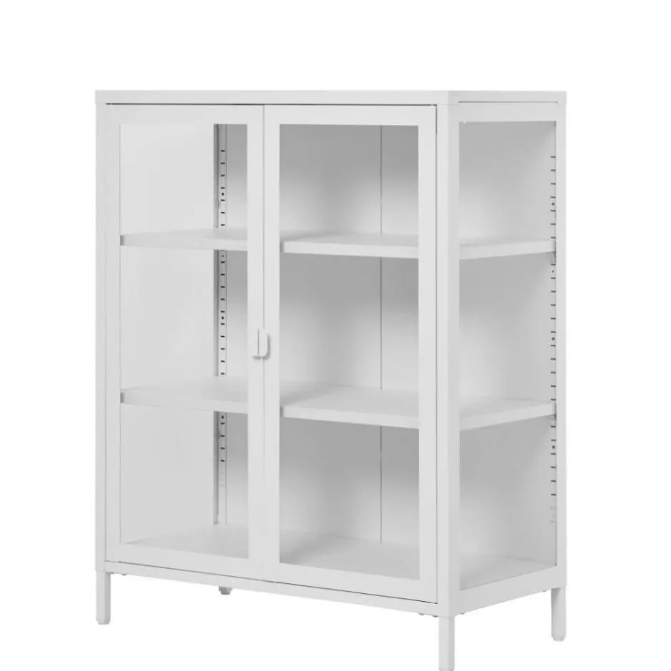 Wohnen Niedrige Vitrine aus Stahl in Weiß - Sancrez