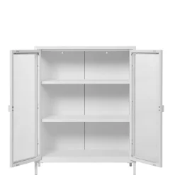 Wohnen Niedrige Vitrine aus Stahl in Weiß - Sancrez