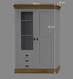 Niedrige Vitrine Sibiuta im Landhaus Look^Wohnen New