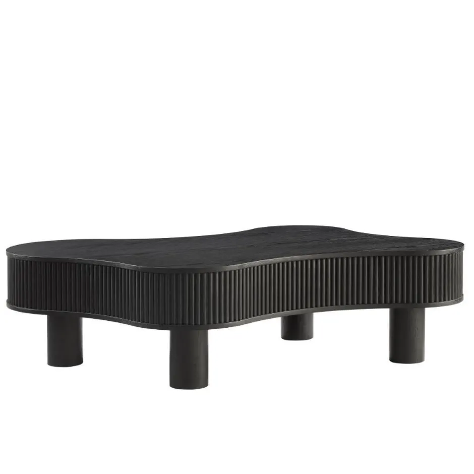 Niedriger Design-Couchtisch in Schwarz - Hiloria^Wohnen Clearance