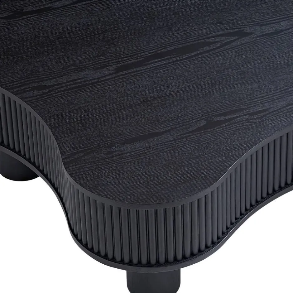 Niedriger Design-Couchtisch in Schwarz - Hiloria^Wohnen Clearance