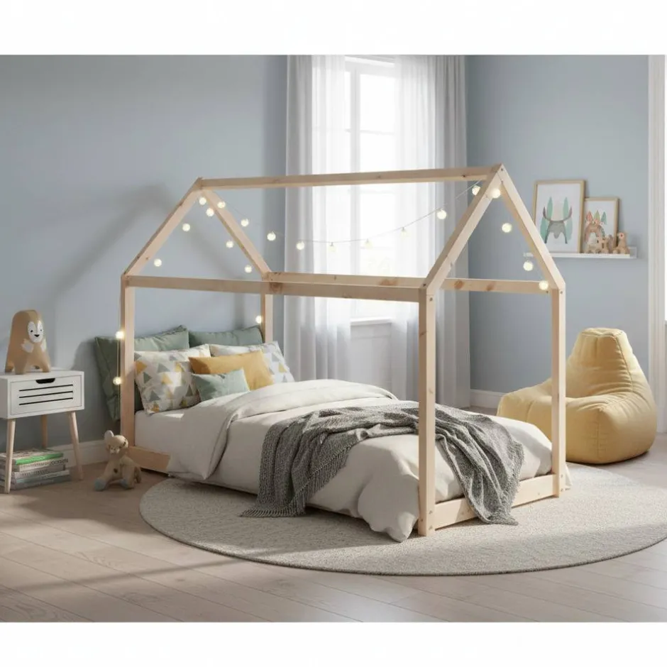 Niedriges Haus Kinderbett in 90x200 - Durango^Wohnen Best