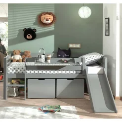 Niedriges Hochbett mit Rutsche - Jamaika^Wohnen Discount