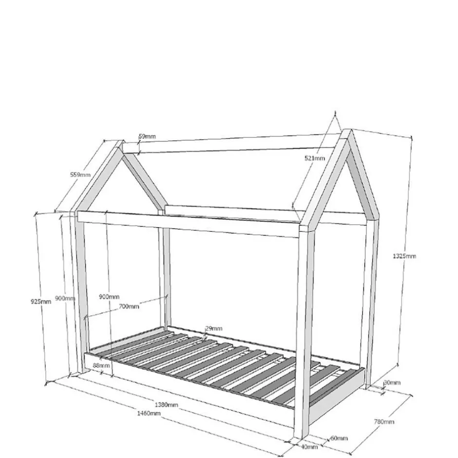 Niedriges Kinderbett im Hausdesign - Racing^Wohnen Clearance