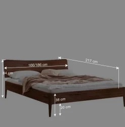 Nussbaum Holzbett für zwei Personen - Lerchona^Wohnen Clearance