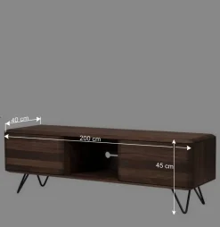 Wohnen Nussbaum TV Schrank mit Metallbeinen - Rivossa