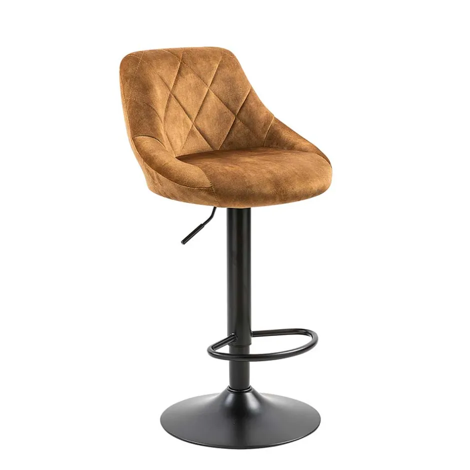 Wohnen Ockerfarbene Barstühle mit Rauten-Steppung - Campitello (2er Set)