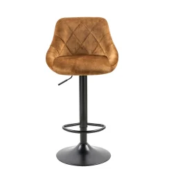 Wohnen Ockerfarbene Barstühle mit Rauten-Steppung - Campitello (2er Set)