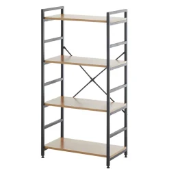 Offenes Standregal in Wildeiche und Schwarz - Lacuva^Wohnen Discount