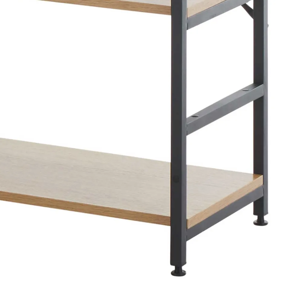 Offenes Standregal in Wildeiche und Schwarz - Lacuva^Wohnen Discount