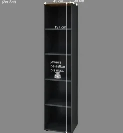 Wohnen Office Regale Set - Kuetra (dreiteilig)