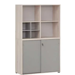 Office Schrank in Eiche Hell & Platingrau - Lakes^Wohnen Hot