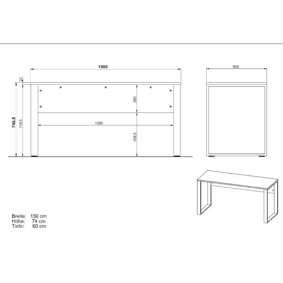Wohnen Office Schreibtisch in Wildeiche Optik - Casai
