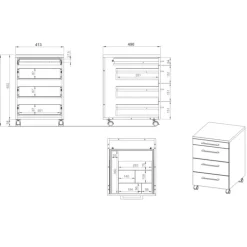 Wohnen Office Set mit Schreibtisch - Oventa (zweiteilig)