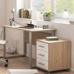 Wohnen Officetisch in Eiche Hell Holzdekor - Vrella