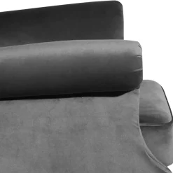 Wohnen Ohrenbackensessel aus Samtvelours Anthrazit - Nikic