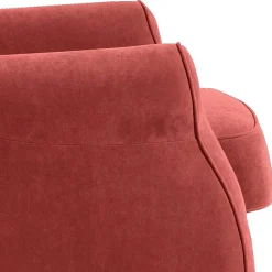 Wohnen Ohrenbackensessel aus Velours in Terracotta - Zadella