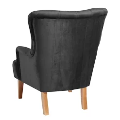 Wohnen Ohrenbackensessel in Anthrazit Samtvelours - Camcupa