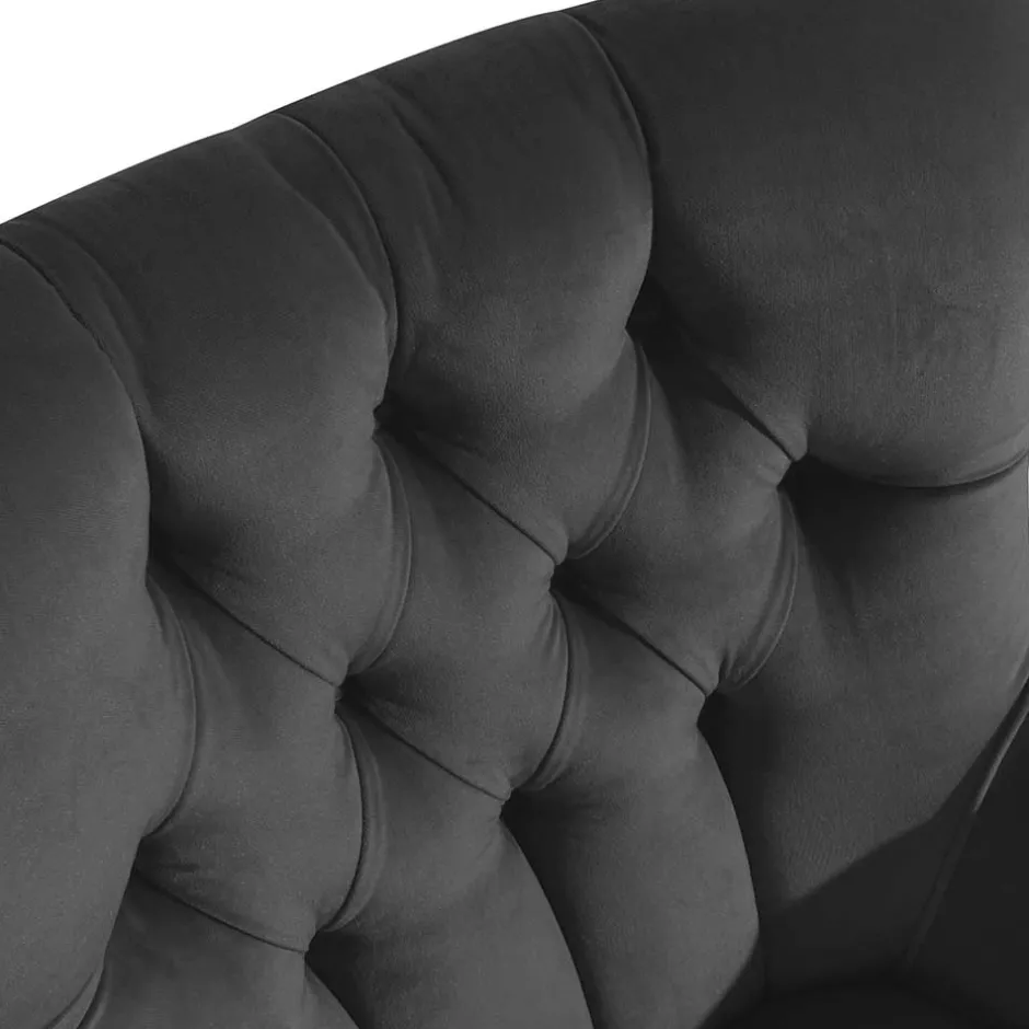 Wohnen Ohrenbackensessel in Anthrazit Samtvelours - Camcupa