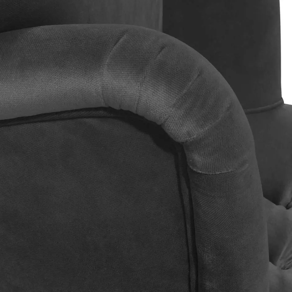 Wohnen Ohrenbackensessel in Anthrazit Samtvelours - Camcupa