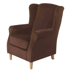 Wohnen Ohrenbackensessel in Braun und Buche Natur - Revelinda