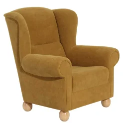 Ohrenbackensessel in Gelb Velours - Acigne^Wohnen Sale