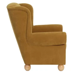 Ohrenbackensessel in Gelb Velours - Acigne^Wohnen Sale