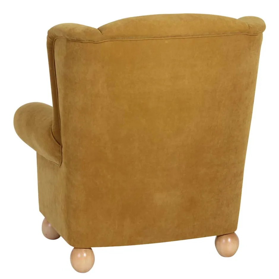 Ohrenbackensessel in Gelb Velours - Acigne^Wohnen Sale