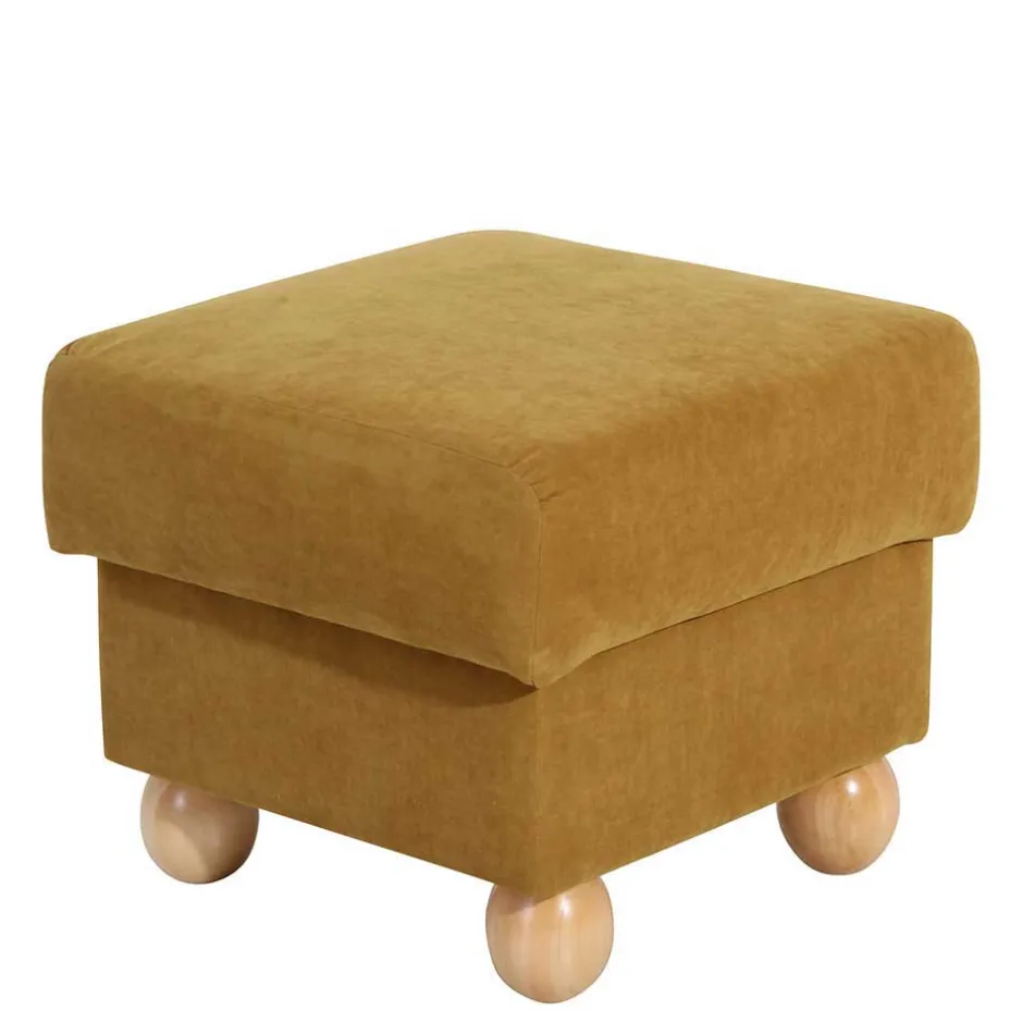 Ohrenbackensessel in Gelb Velours - Acigne^Wohnen Sale