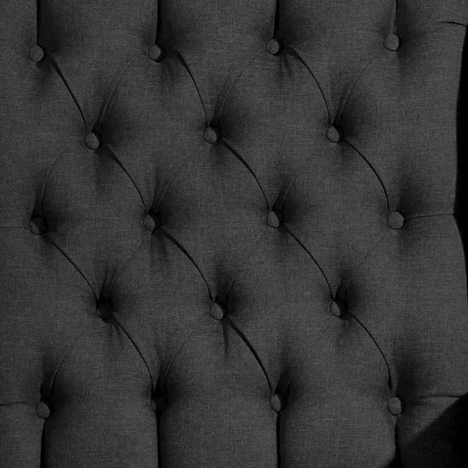 Wohnen Ohrenbackensessel mit Federkern in Schwarz - Jon