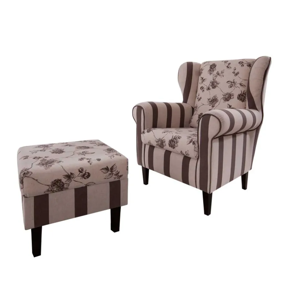 Wohnen Ohrenbackensessel Prisma in Braun Beige