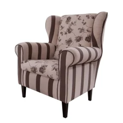 Wohnen Ohrenbackensessel Prisma in Braun Beige