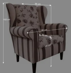 Wohnen Ohrenbackensessel Prisma in Braun Beige