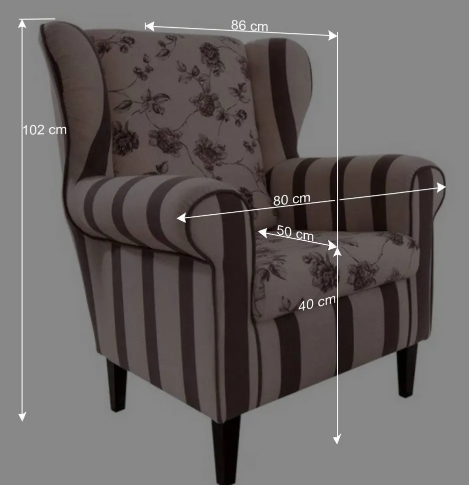 Wohnen Ohrenbackensessel Prisma in Braun Beige