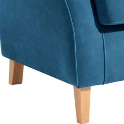 Ohrensessel aus Velours in Petrol - Edna^Wohnen Online