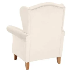 Wohnen Ohrensessel in Cremefarben Samtvelours - Leviada