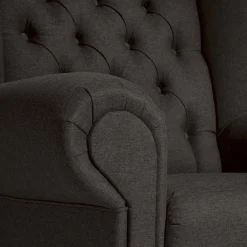 Wohnen Ohrensessel in Dunkelbraun Stoffbezug - Oase