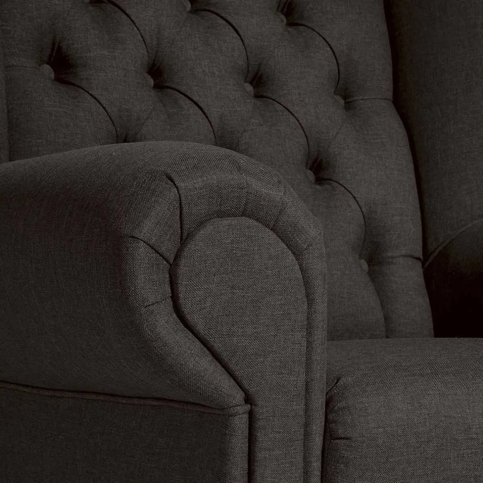 Wohnen Ohrensessel in Dunkelbraun Stoffbezug - Oase