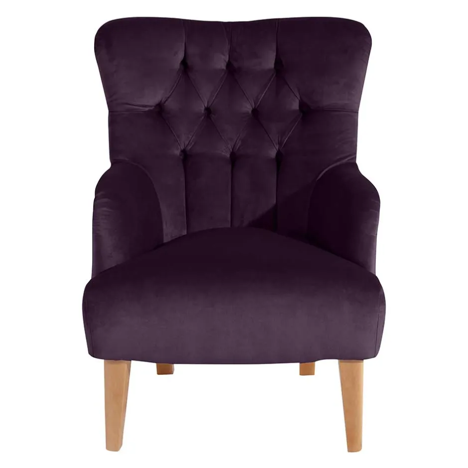 Wohnen Ohrensessel in Dunkellila Samtvelours - Nordico