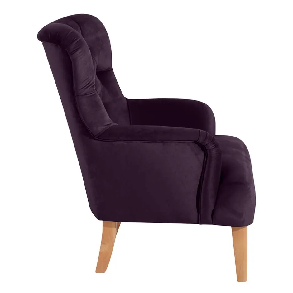 Wohnen Ohrensessel in Dunkellila Samtvelours - Nordico