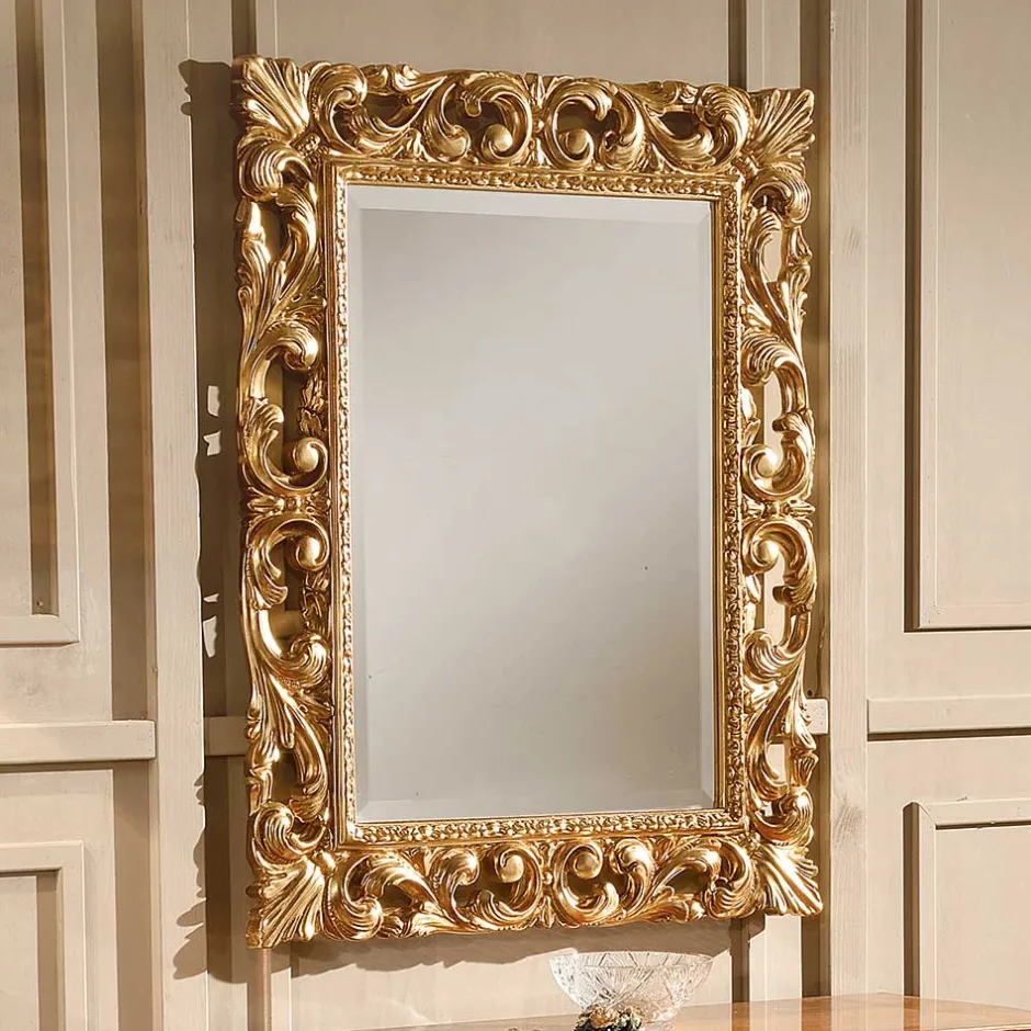 Oppulenter Wandspiegel in Gold Holzrahmen - Carlenna I^Wohnen New