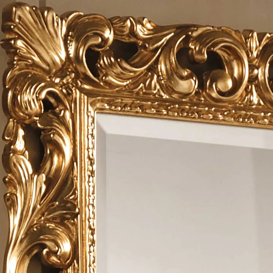 Oppulenter Wandspiegel in Gold Holzrahmen - Carlenna I^Wohnen New