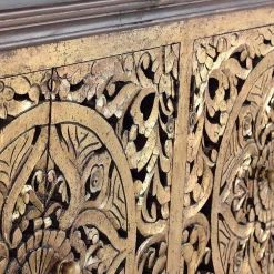 Oriental Design Sideboard in Gold und Walnussbraun - Roswito^Wohnen Clearance