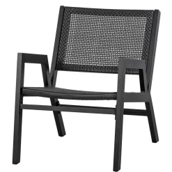 Wohnen Outdoor Armlehnenstuhl in Schwarz - Fiela (2er Set)